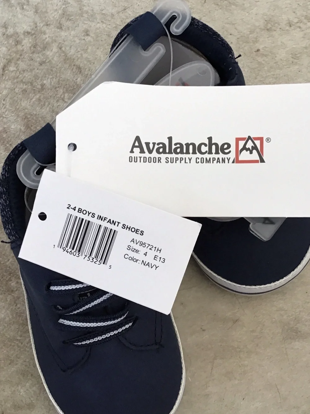 Avalanche Navy and White Kids Sneakers